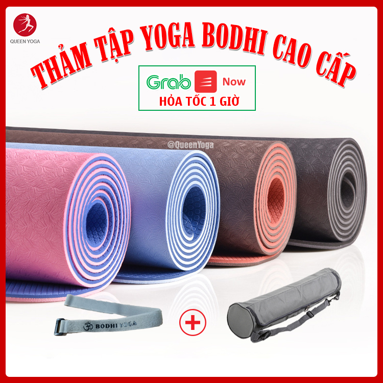 Thảm Tập gym TPE Cao Cấp BODHI 2 Lớp Chống Nước Chống Rách - Tặng Túi Đựng Thảm gym Chống Nước - Giặt Sạch Dễ Dàng