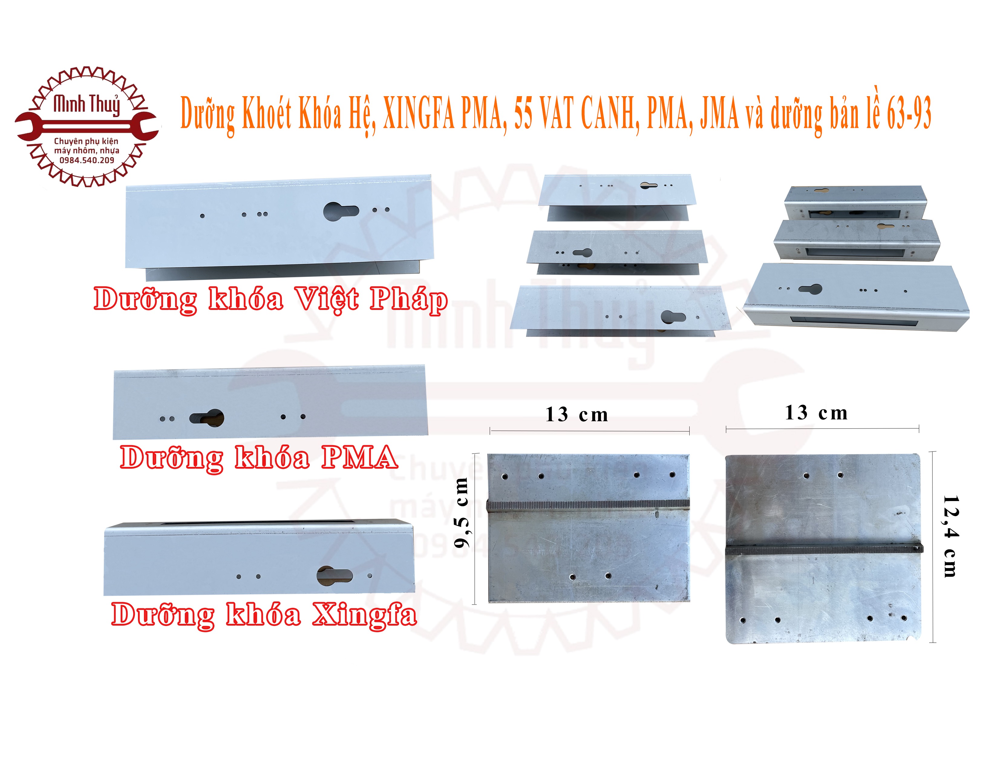 Dưỡng khoét khóa hệ, xingfa pma, 55 vát cạnh, pma, jma và dưỡng bản lề 63-93