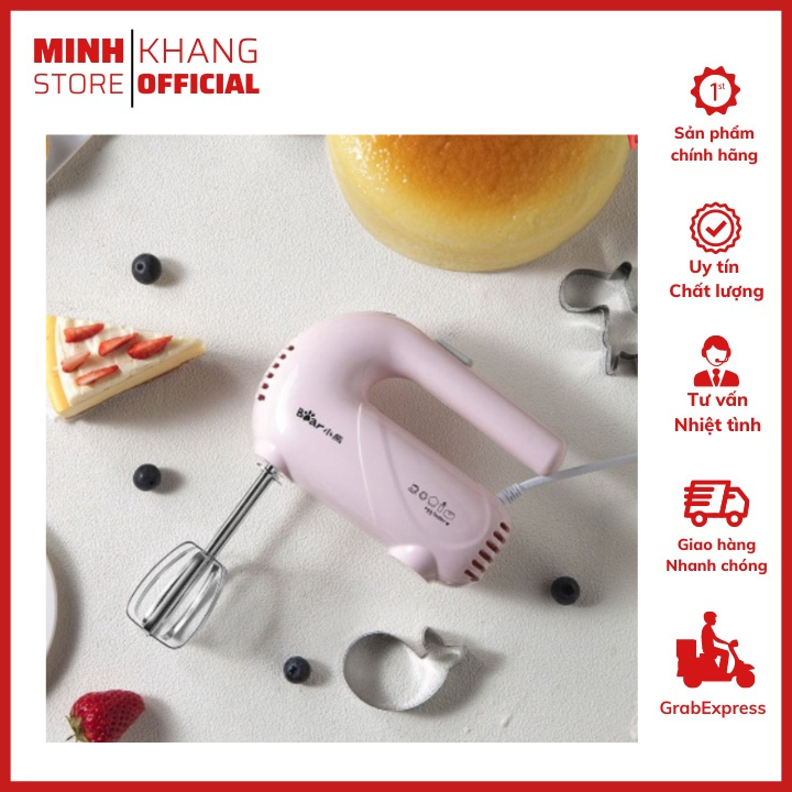 Máy Đánh Trứng Cầm Tay Bear DDQ-A01G1 5 Tốc Độ - Hàng Chính Hãng - Bảo Hành 6 Tháng