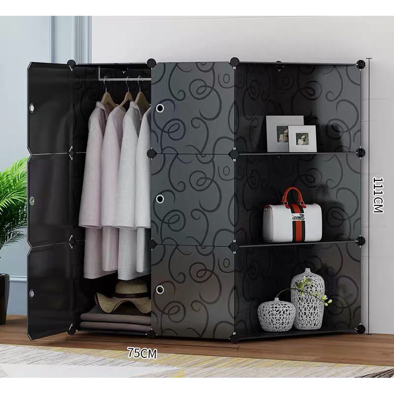 [HCM]Tủ nhựa ghép 9 ngăn có ô xéo trang trí