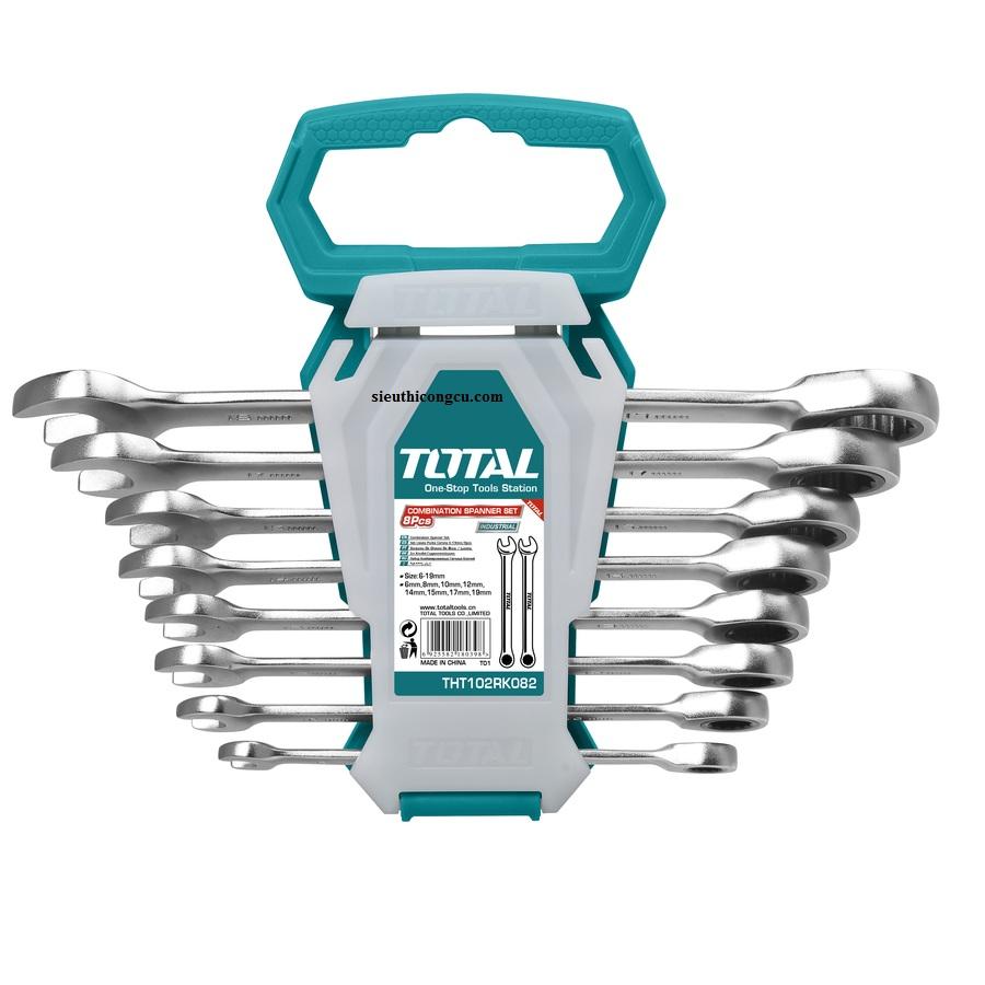 8-19mm bộ cờ lê vòng miệng 8 chi tiết total tht102rk086