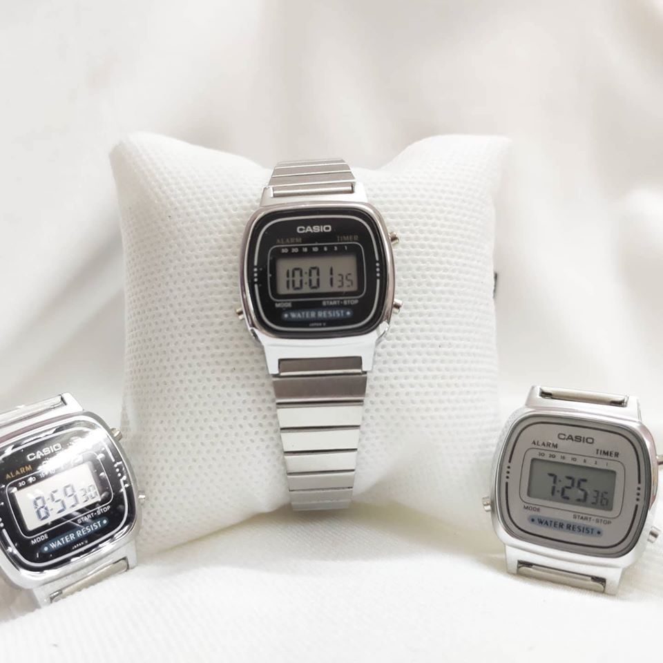 Đồng hồ điện tử Casio LA670  FULL BOX dây thép không gỉ, cổ điển, sang trọng, chống nước, dành cho bạn trẻ năng động-CHILLER-STORE