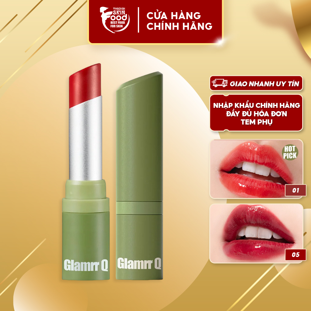 Son dưỡng có màu thuần chay glamrr q vegan super lip balm 4.5g