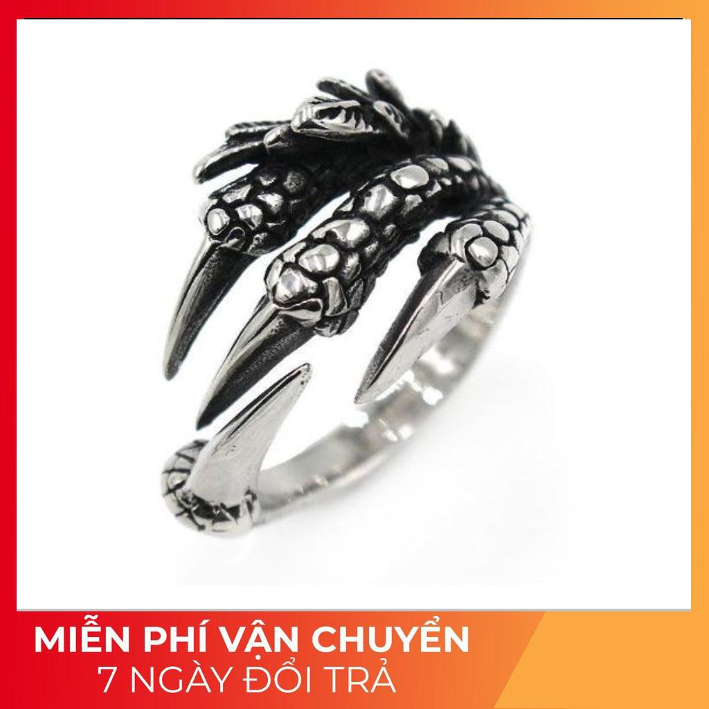 Nhẫn hợp kim Titan móng vuốt rồng cá tính cực chất Siêu Sale