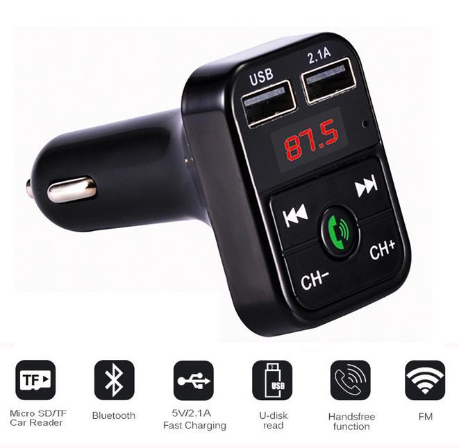 Tẩu sạc ô tô, dock sạc ô tô 2 cổng USB kết nỗi Bluetooth