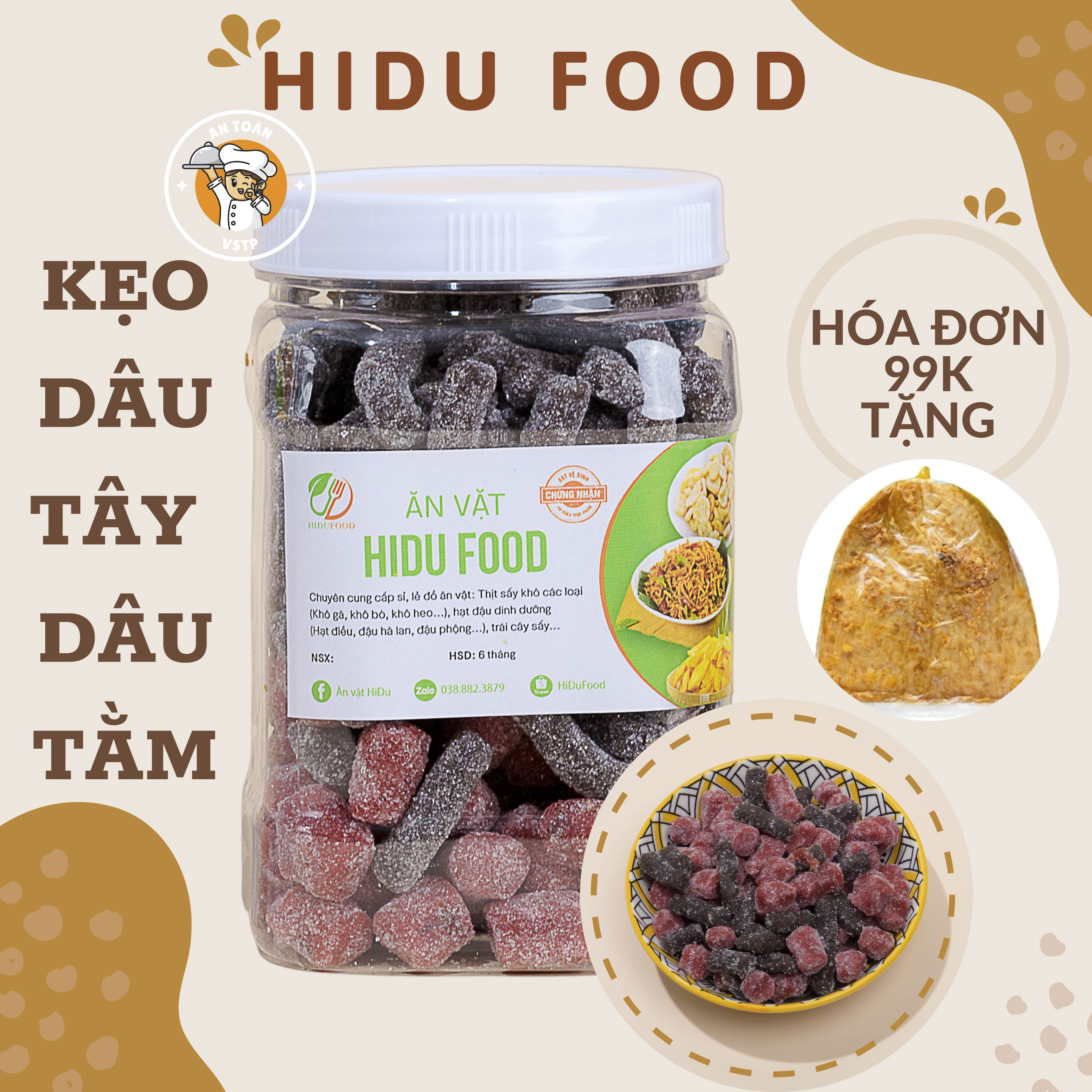 Kẹo dâu tằm dâu tây đà lạt 500gr loại ngon HiDuFood