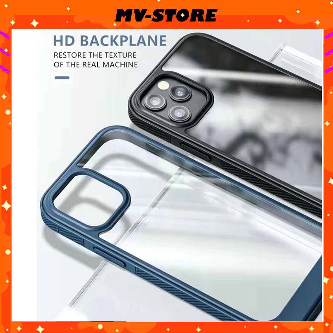 Ốp lưng iphone 13 pro max 12 pro 13mini iphone 11 promax cứng trong suốt chống sốc chống rơi, ốp iphone viền vuông