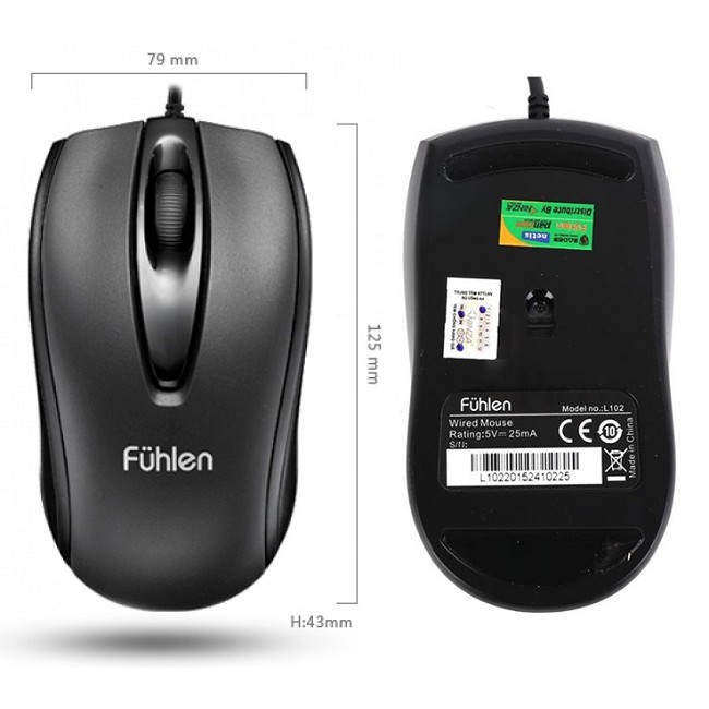 Chuột chuyên game cổng usb mouse máy tính fuhlen l102 chuột cao cấp dành cho game thủ