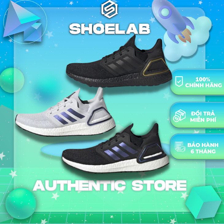 Giày ultraboost 20, giày chạy bộ, "black gold" eg0754
