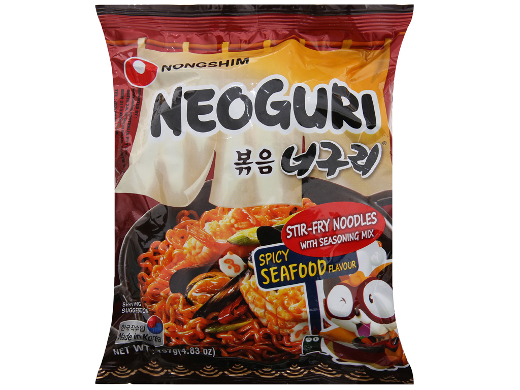 Mì Cay Hàn Quốc Nongshim Neoguri Hải Sản Khô, Mỳ Xào Khô HQ M08