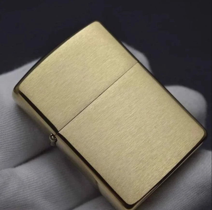 Bật lửa zippo vàng xước, hộp quẹt chính hãng vỏ dày đầy đủ mã vạch kiểm tra