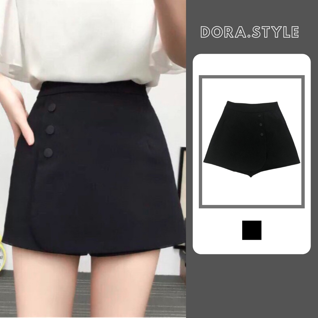 Quần giả váy phối cúc dora style kèm ảnh thật