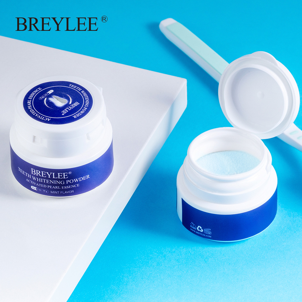 [HCM]BREYLEE Bột Tẩy Trắng Răng Kem Đánh Răng Nha Khoa Dụng Cụ Răng Trắng Sạch Vệ Sinh Răng Miệng Bàn Chải Đánh Răng Gel Loại Bỏ Mảng Bám Vết Bẩn Teeth Whitening White Pearl Powder 30G