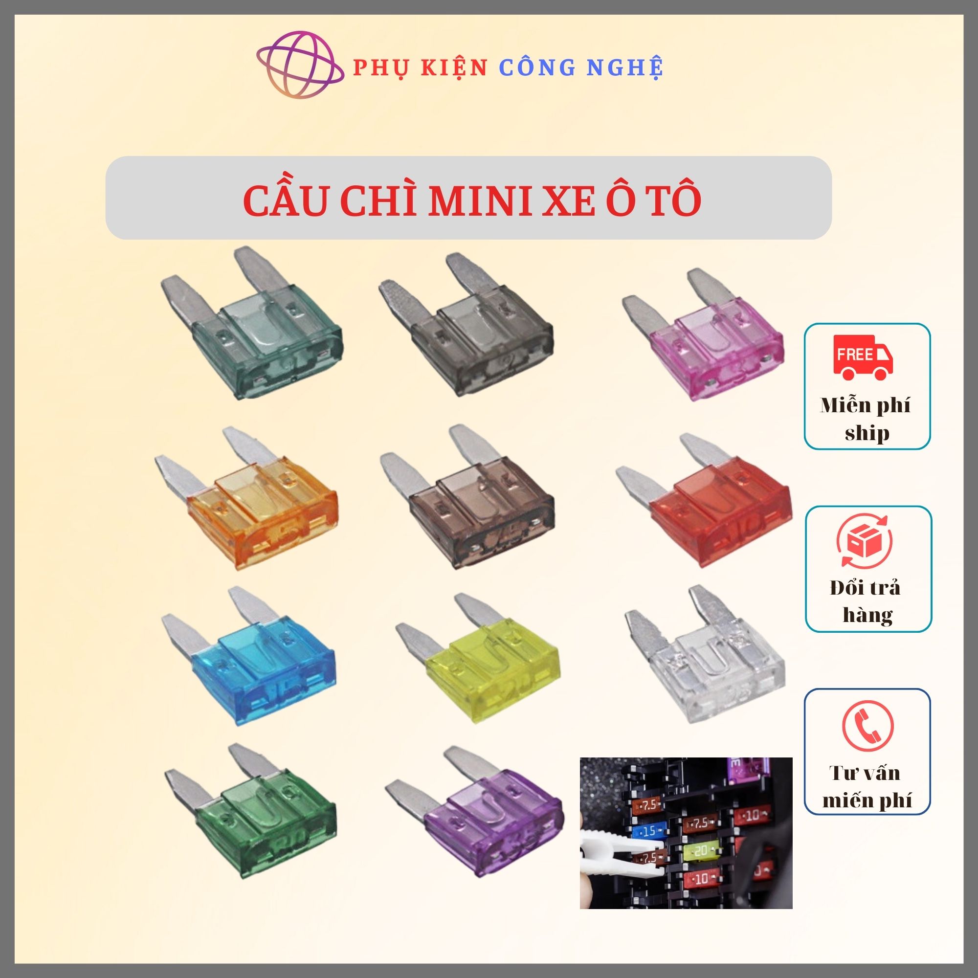 Cầu chì mini xe ô tô, xe máy