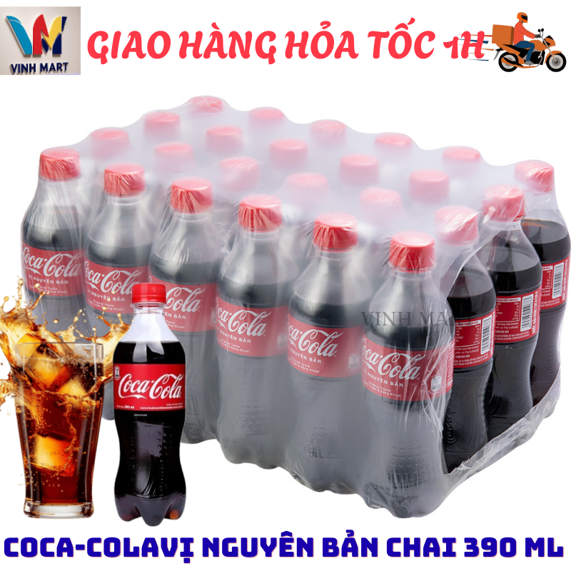 [ CHỈ GIAO CHO ĐƠN HỎA TỐC Ở HCM ] Coca - Cola Chai Nhựa Thùng 24 Chai 390 Ml