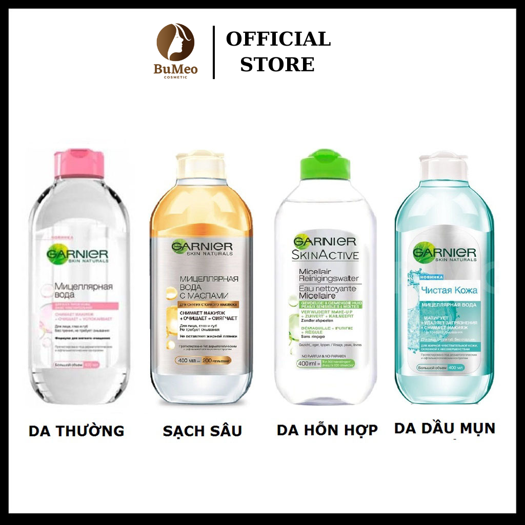 Nước Tẩy Trang Garnier 400ml tẩy sạch sâu êm dịu cho mọi loại da