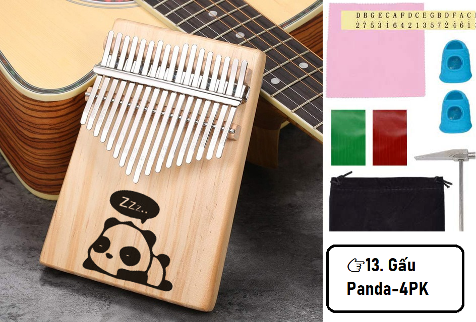 Đàn kalimba 17 phím khắc lazer hình gấu panda giá rẻ cho bạn mới tập chơi- Tặng giấy dán , hướng dẫn sử dụng