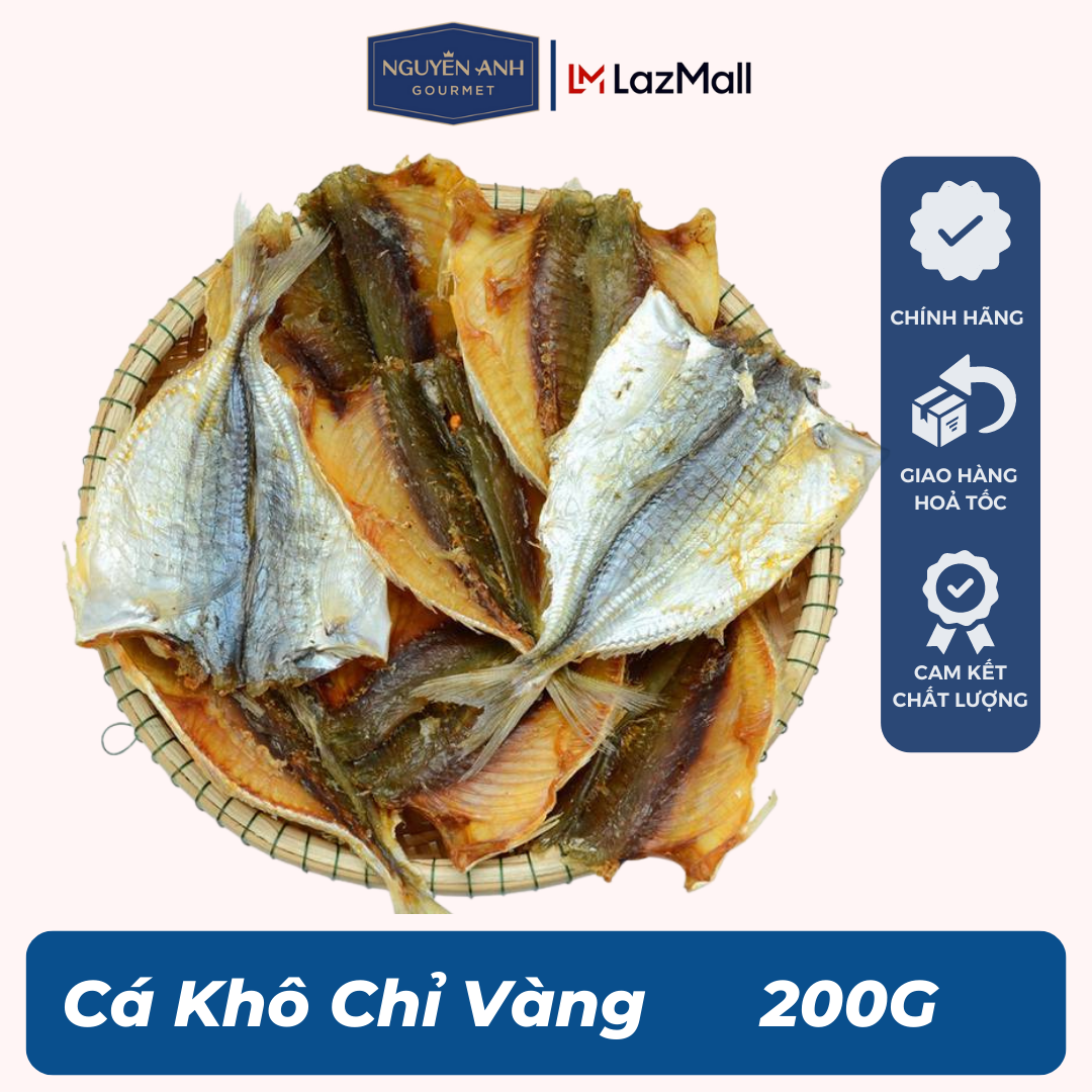 Khô cá chỉ vàng 100G-1KG Nguyên Anh là cá khô thượng hạng đặc sản Phú Quốc thay thế khô cá dứa, khô cá lóc, cá khô các loại Hải Sản Nguyên Anh.