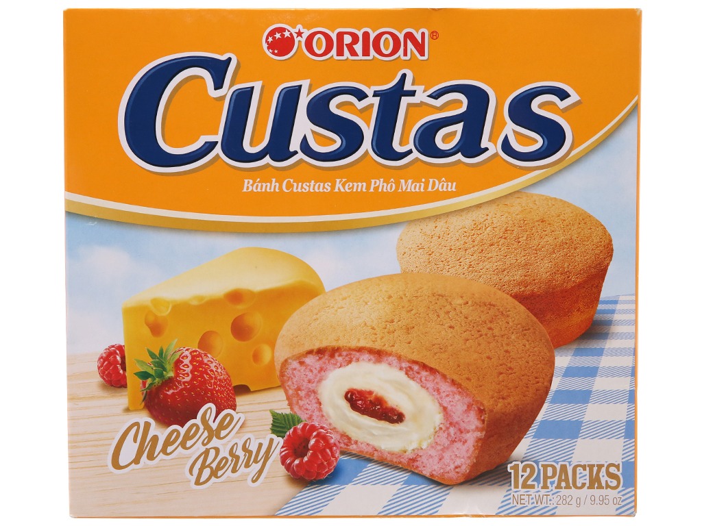 Bánh Custas Orion Kem Phô Mai Dâu