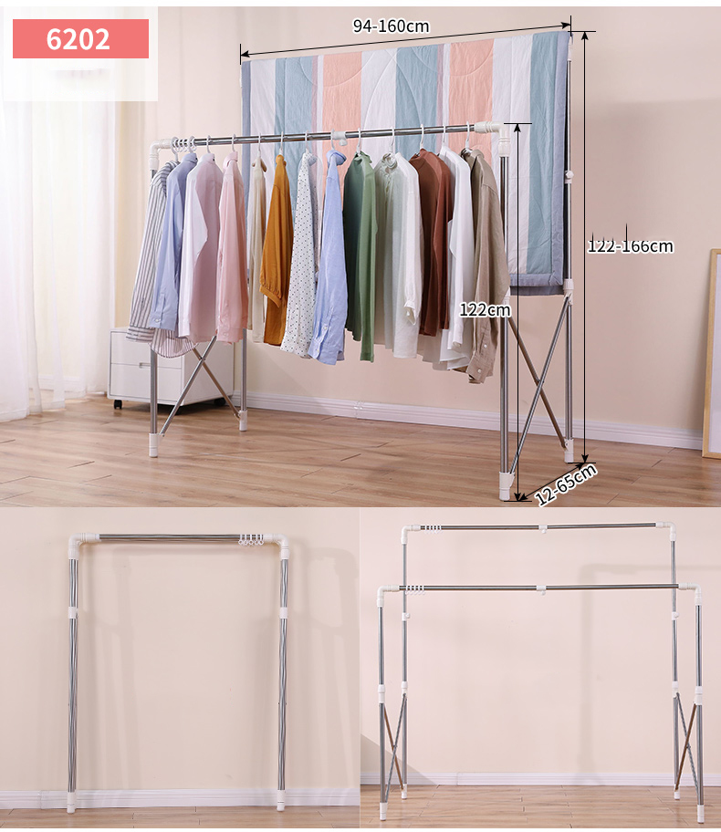 Giàn phơi quần áo 2 tầng gấp gọncó bánh xe - Giá phơi quần áo gấp gọn thông minh - Xào Phơi đồ 2 tầng