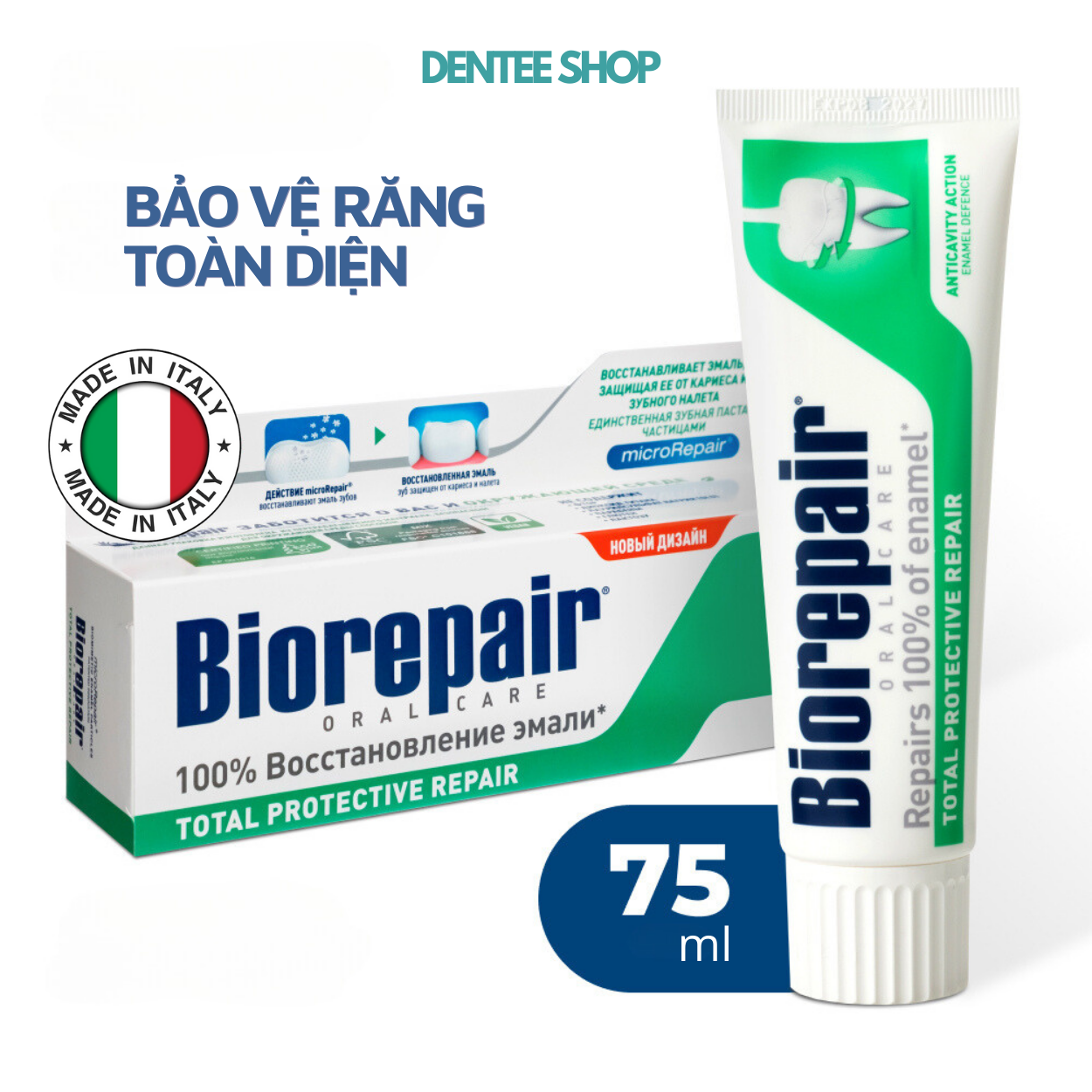 Kem đánh răng Biorepair Total Protection bảo vệ răng toàn diện