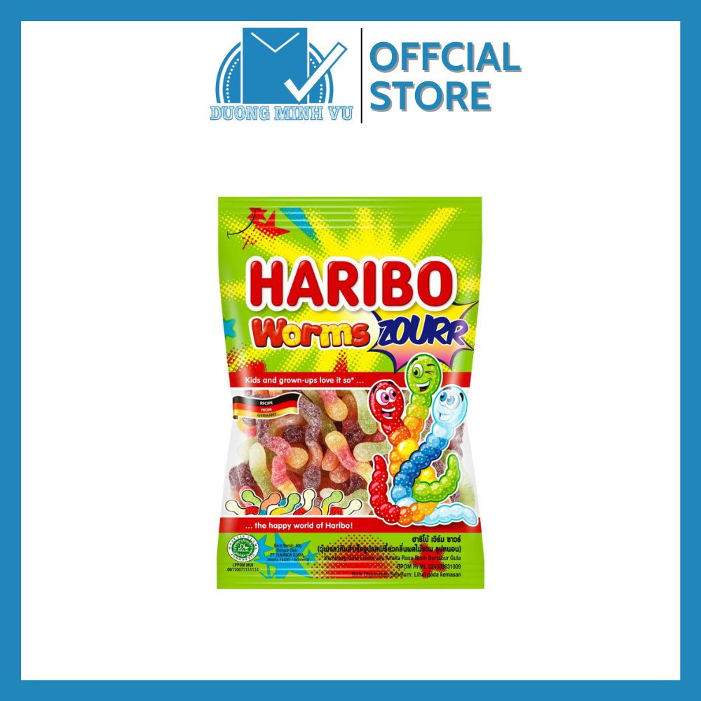 Kẹo dẻo Haribo Worms Zourr 54g