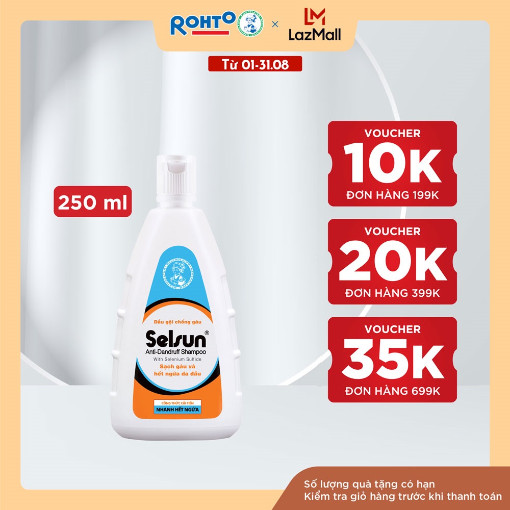 Dầu gội Selsun chống gàu, sạch gàu & hết ngứa da đầu Selsun Anti-Dandruff Shampoo 250ml