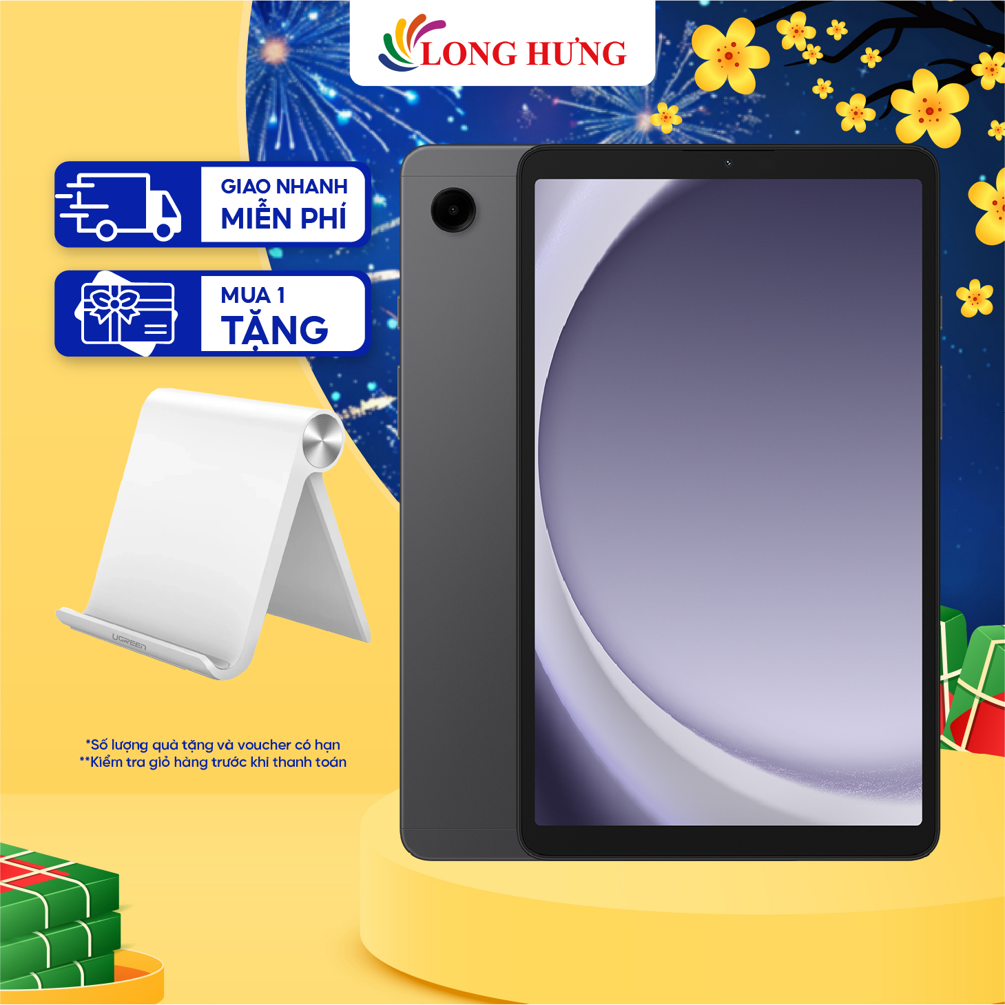 Máy tính bảng Samsung Galaxy Tab A9 Wifi / LTE (4GB/64GB) - Hàng chính hãng - Màn hình TFT LCD 8,7 inch, Camera sau 8MP, Pin 5100 mAh