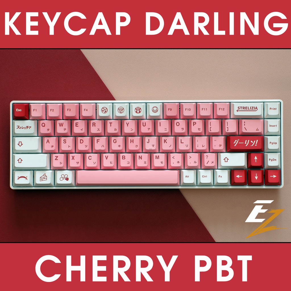Keycap cho bàn phím darling hồng cherry profile thick pbt 125 phím | ezpc