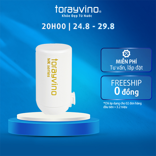 Bộ lọc thay thế MKC.LF-EG Torayvino khuyên dùng cho việc nấu ăn, công suất lọc 4000 lít, lọc được 6/13 tạp chất độc hại