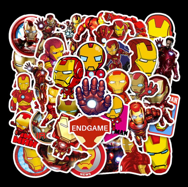 Sticker IRON MAN decal hình dán chống nước trang trí xe laptop nón bảo hiểm tem dán #6