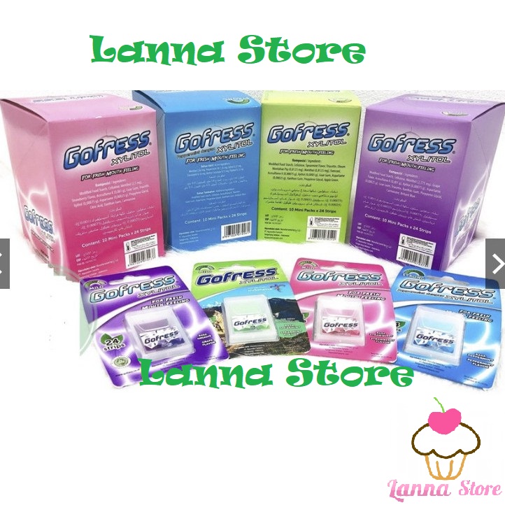  Kẹo Lá Ngậm Thơm Miệng Gofress  Vỉ 24 Lá  - Indonesia 