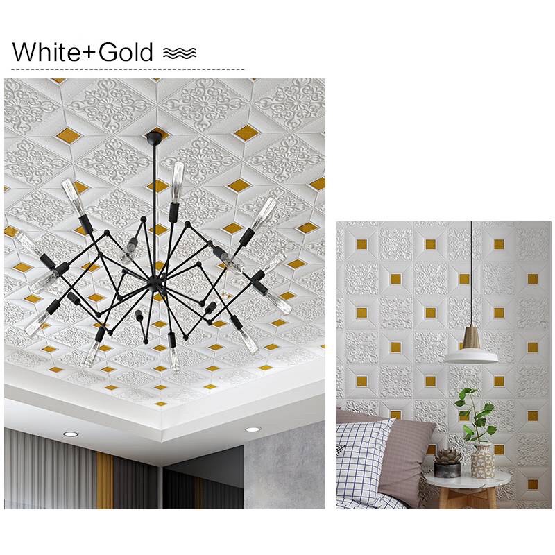 combo 50 tấm xốp dán tường hoa văn cao cấp