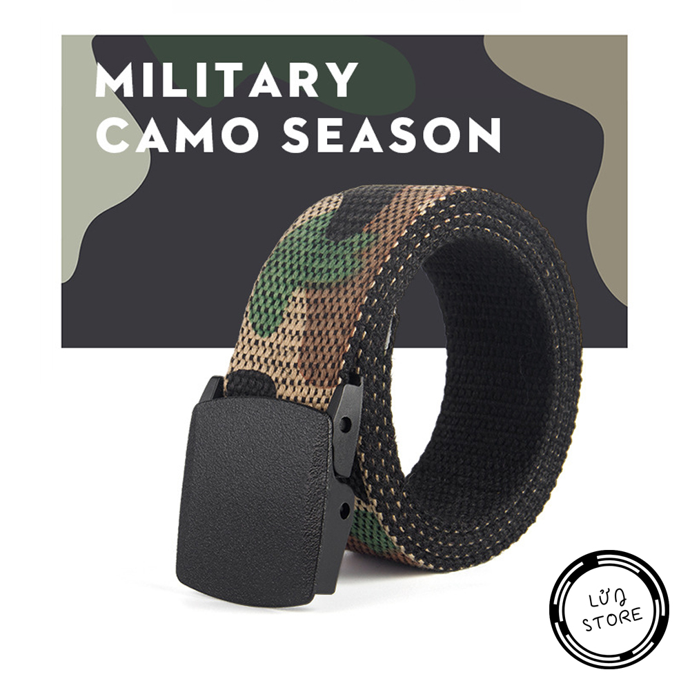 Dây nịt nam vải dù khóa tự động LỬNG STORE màu camo rằn ri - DN04