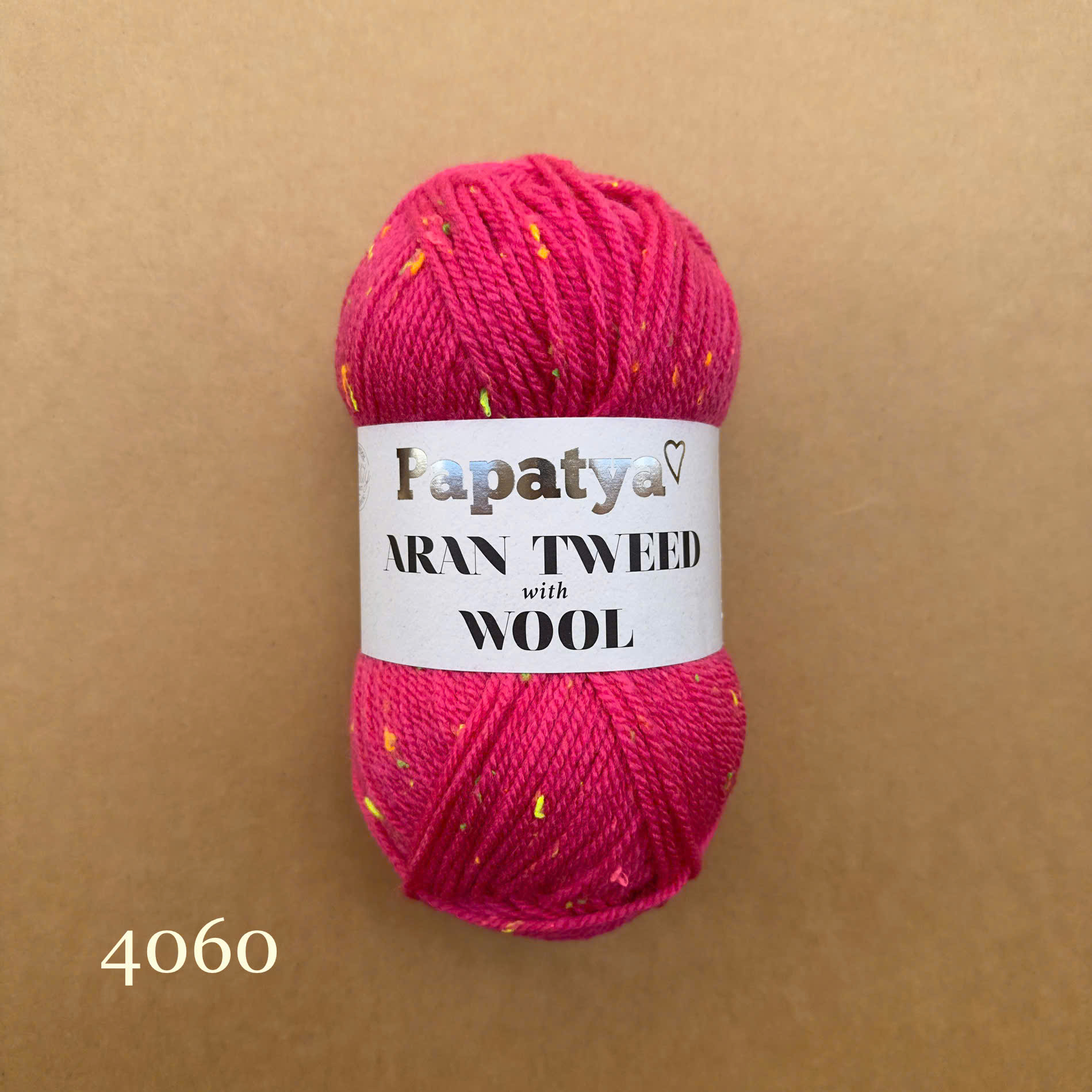 Len Aran Tweed - Papatya, 100g - 210m, dùng để đan móc áo, váy, khăn