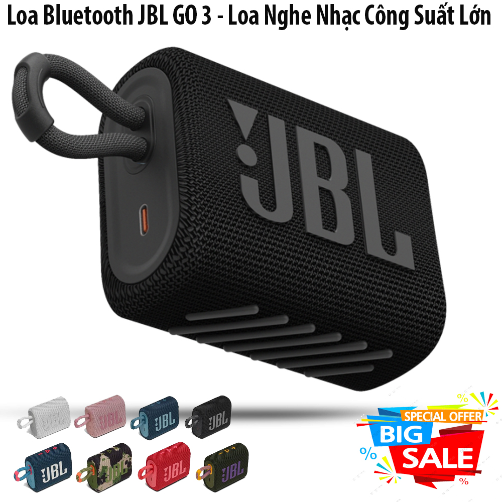 [ New Seal ] Loa Bluetooth JBL GO3 , Loa Di Động, Loa Nghe Nhạc Bluetooth Bass Mạnh, Kháng Nước và Bụi IP67, Hệ Thống Bluetooth 5.1, Công Nghệ Âm Thanh JBL Pro Sound, Đa Dạng Màu Sắc ( Bảo Hành 2 Năm )