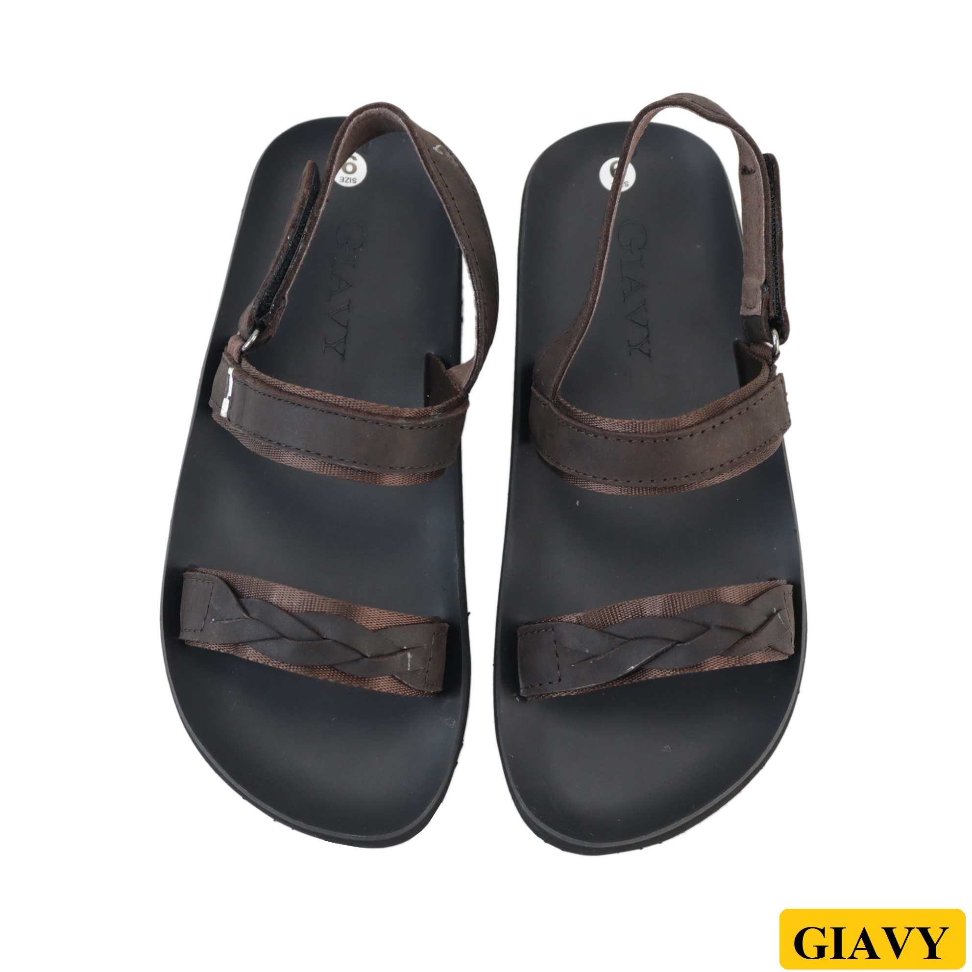 Sandal nữ K532 GIAVY, Xăng đan quai ngang da phối dù, đế cao su truyền thống GIAVY, thích hợp học sinh, sinh viên