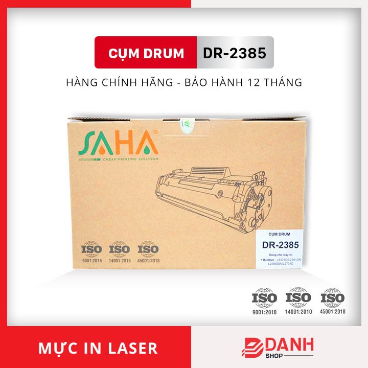 Cụm Drum DR-2385 - SAHA - Brother HL – L2321D, L2361DN, L2366DW / MFC – L2701D/DW, DCP – L2520D.