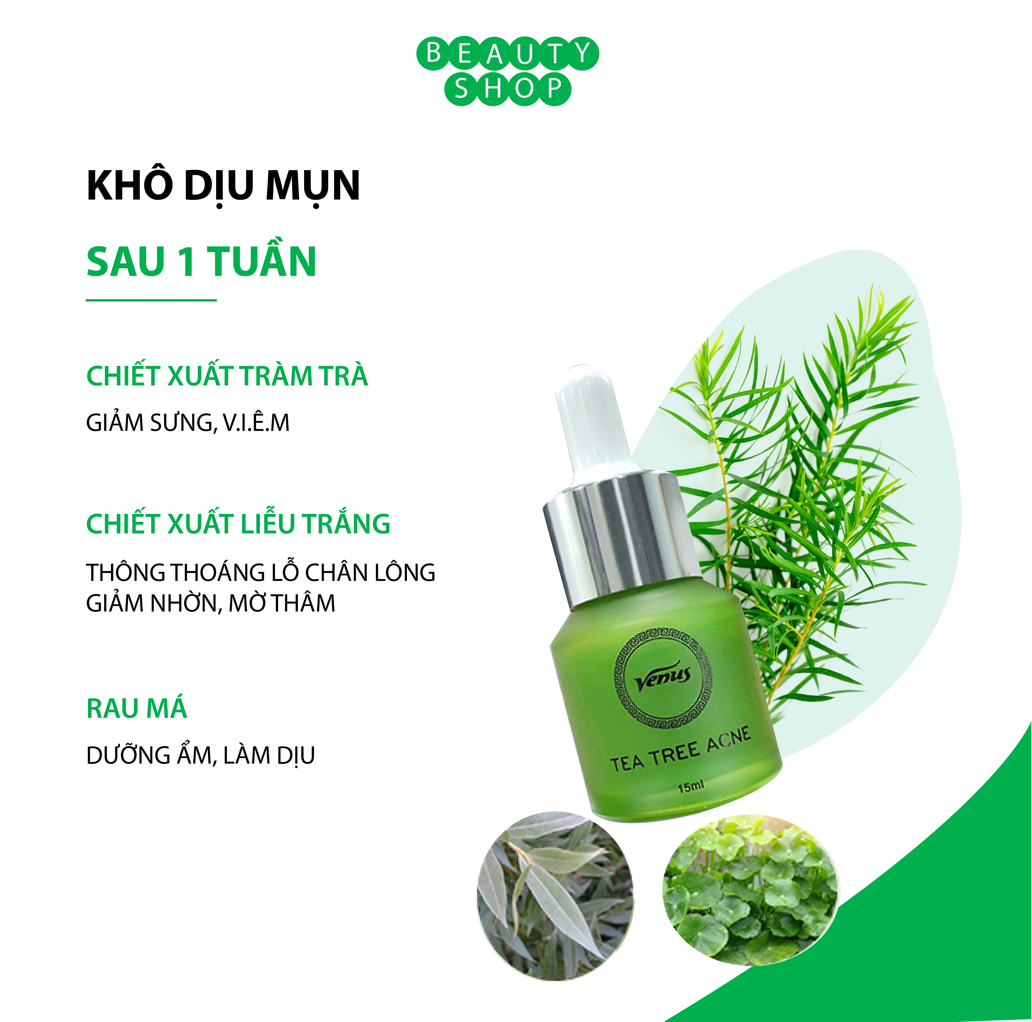 (Quà tặng)Serum tràm trà sạch mụn thâm trắng da Venus chính hãng