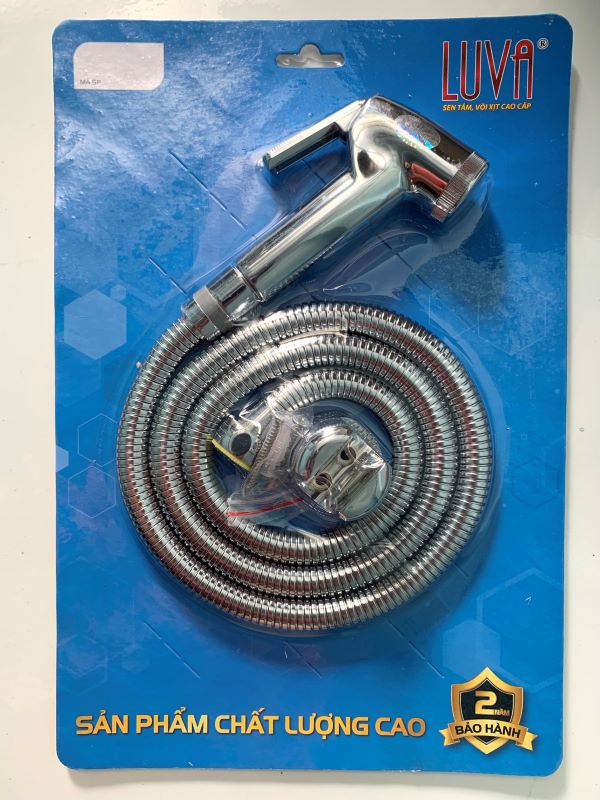 Vòi xịt vệ sinh inox mạ crom cò cao luva