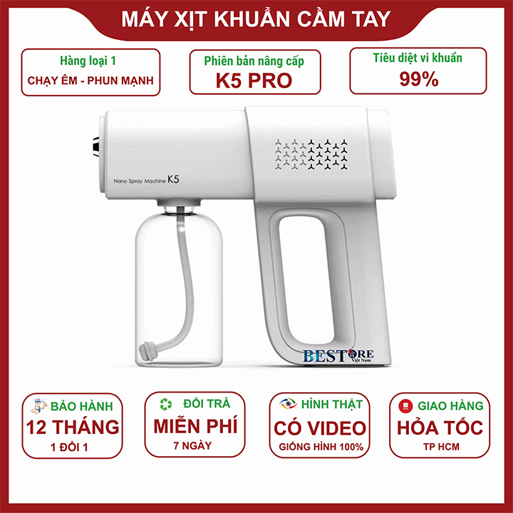 Máy xịt khử khuẩn TIA UV dạng máy phun cồn khử khuẩn nano tự động phun sương khử trùng không khí không dây bình chứa 800ml khử khuẩn tốt nhât cho mùa dịch Covid