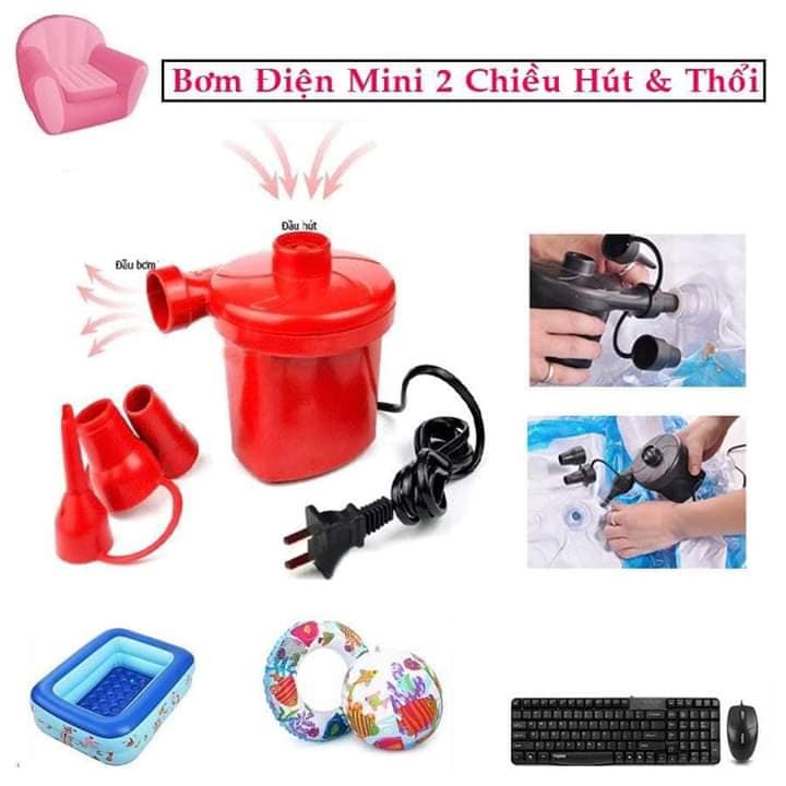 Bơm mini điện 2 chiều- bơm mini dùng cho bơm phảo,xuồng hơi - bơm mini tiện ích- bán bơm giá buôn
