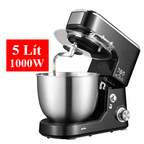 Máy trộn bột, nhồi bột, đánh trứng làm bánh công suất 1000W, dung tích 5 lít gia đình, ba đầu khuấy tiêu chuẩn đa năng hàng chính hãng