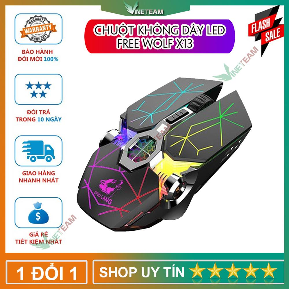 Chuột sạc không dây freee wolf x13 wireless 2.4ghz chuyên gamer