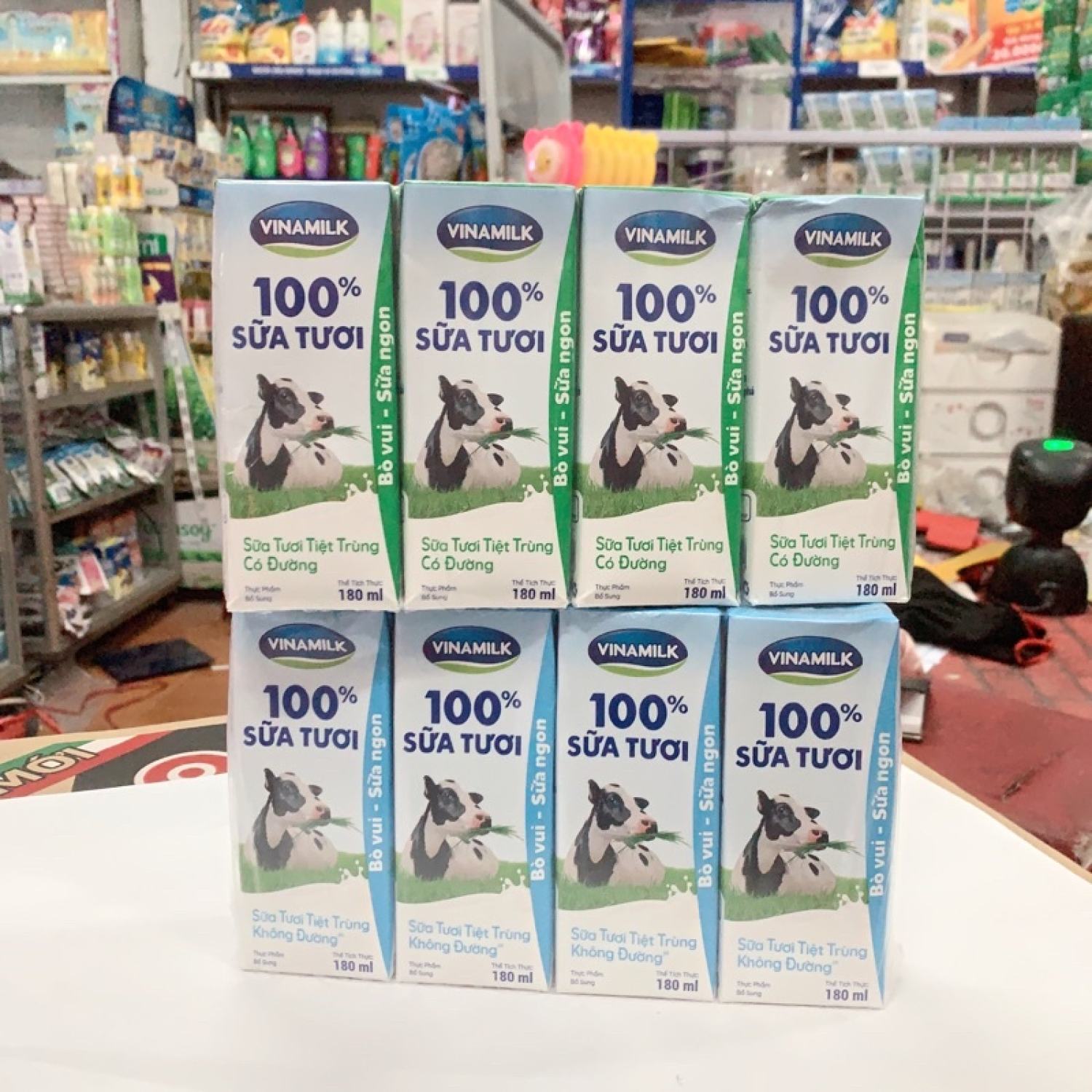 Lốc 4 hộp sữa tươi vinamilk 100% sữa tươi 180ml