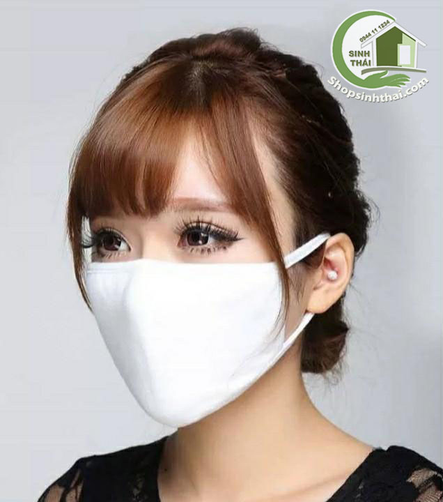 Khẩu trang vải kháng khuẩn màu trắng