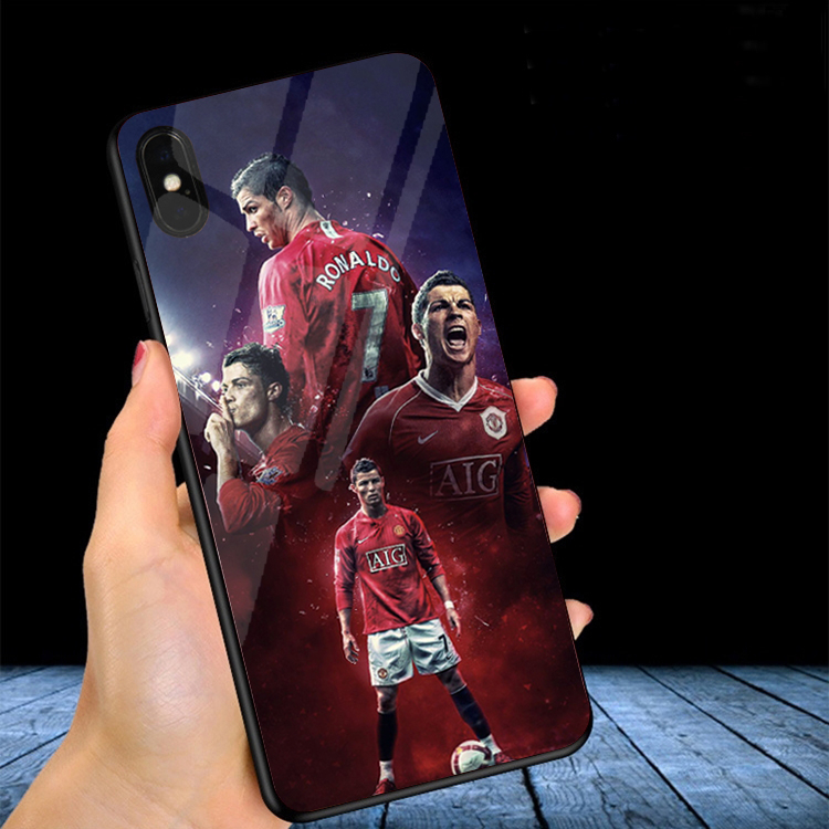 Ốp Lưng iρhone X, XS, XS MAX Mặt kính In hình Ronaldo