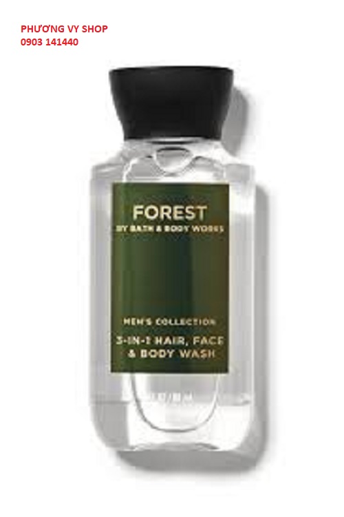 Gel tắm, gội, rửa mặt 3 in 1 hương nước hoa dành cho nam BBW FOREST