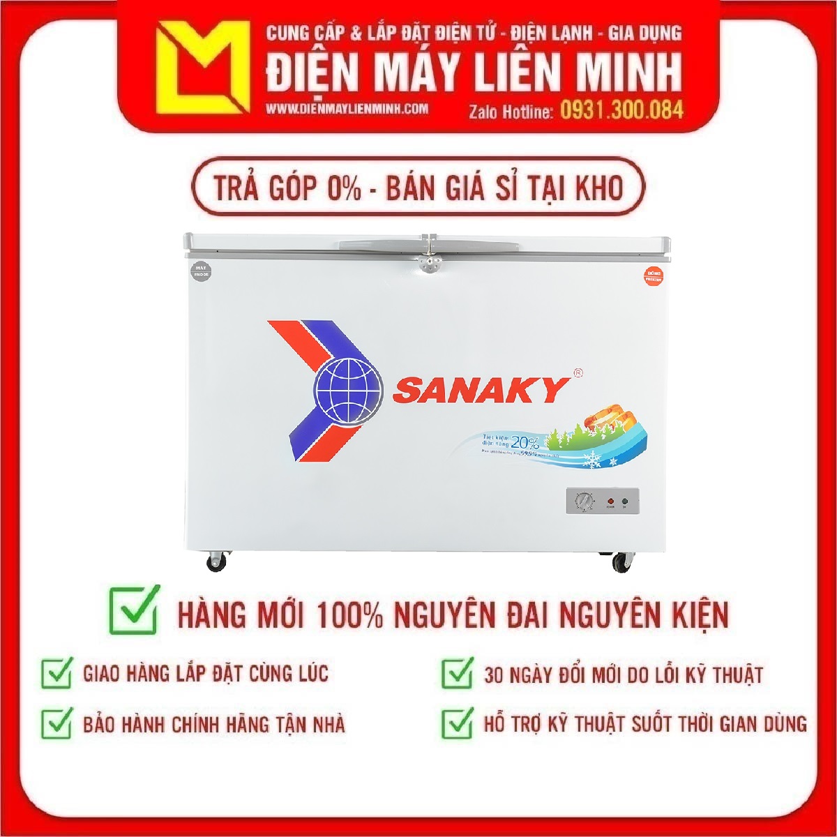 TRẢ GÓP 0% - Tủ đông Sanaky 260 lít VH-3699W1 - Miễn phí vận chuyển HCM