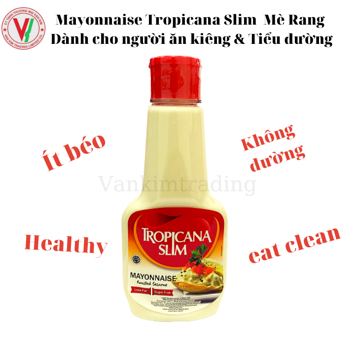 Sốt Mayonnaise Mè Rang Tropicana Slim Không Đường, Ít Béo Dành Cho Ăn Kiêng Healthy, Tiểu Đường, Eat Clean [DATE 09/2022]